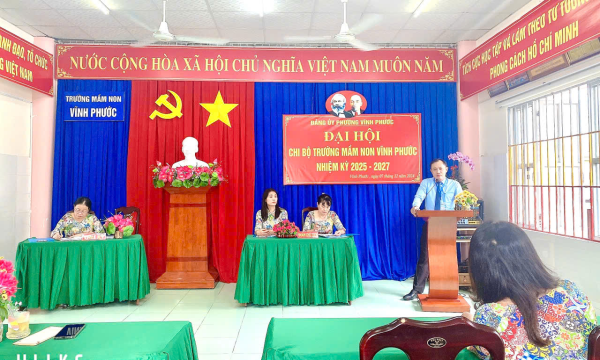 ĐẠI HỘI CHI BỘ TRƯỜNG MẦM NON VĨNH PHƯỚC NHIỆM KÌ 2025-2027