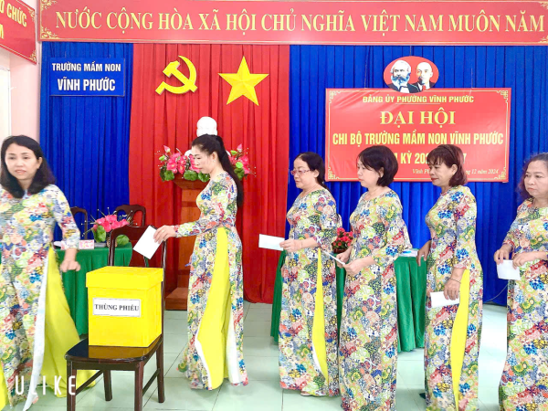 ĐẠI HỘI CHI BỘ TRƯỜNG MẦM NON VĨNH PHƯỚC NHIỆM KÌ 2025-2027